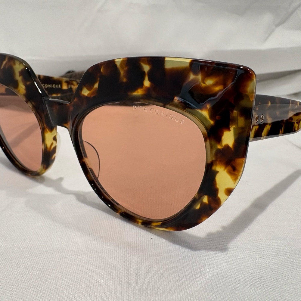 NEW! DITA CONIQUE DTS514-02-TKT; TOKYO TORTOISE W/AMBER ROSE LENS 100% AUTHENTIC - Picture 3 of 7